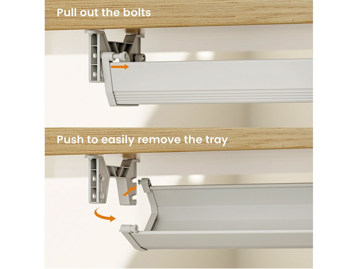 ROLINE Easy2Open kabelgoot, Montage onder tafel, wit, 85,8 cm