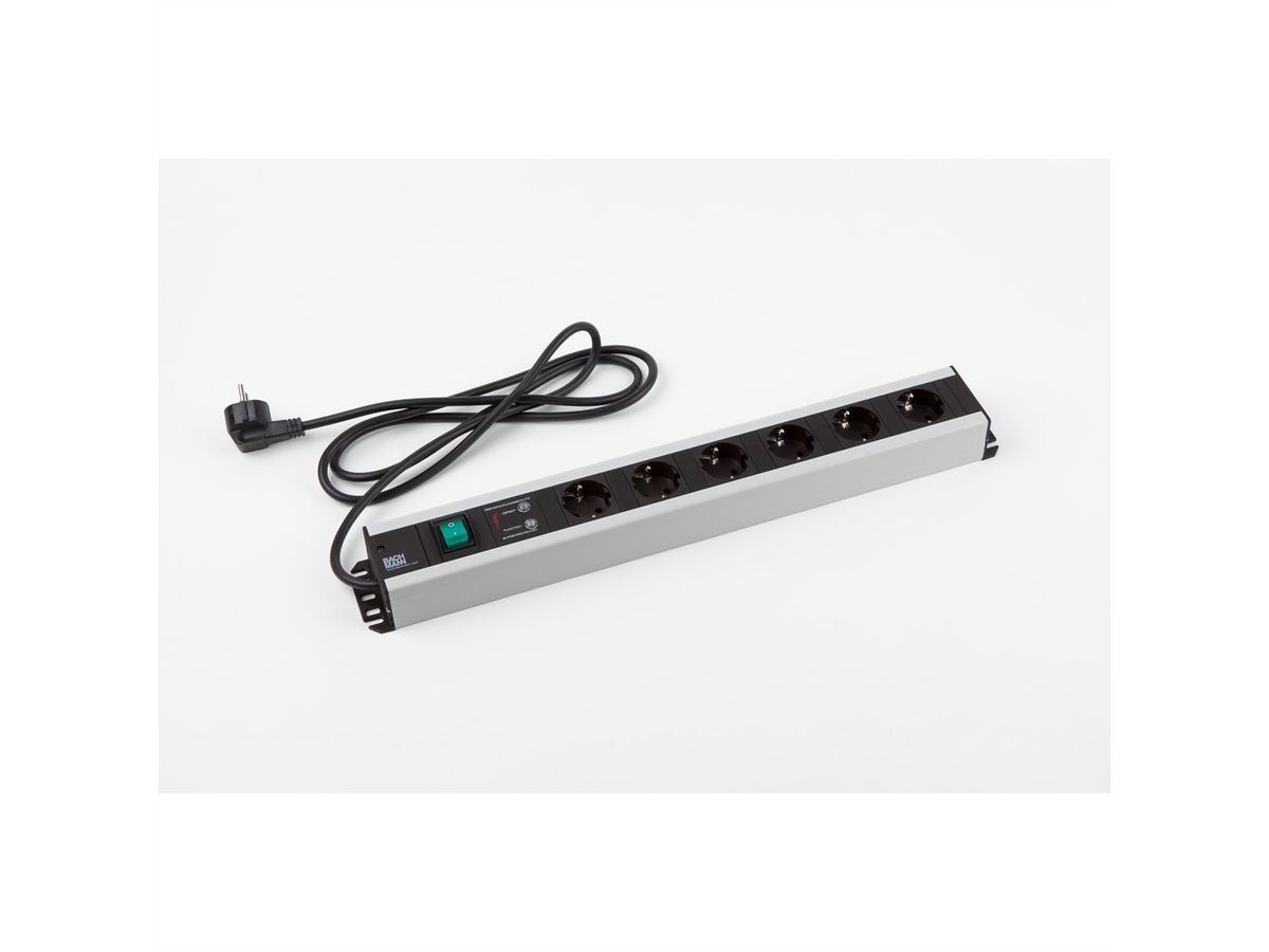 BACHMANN craftsman's power strip 6x earthing contact, overvoltage protection, switch