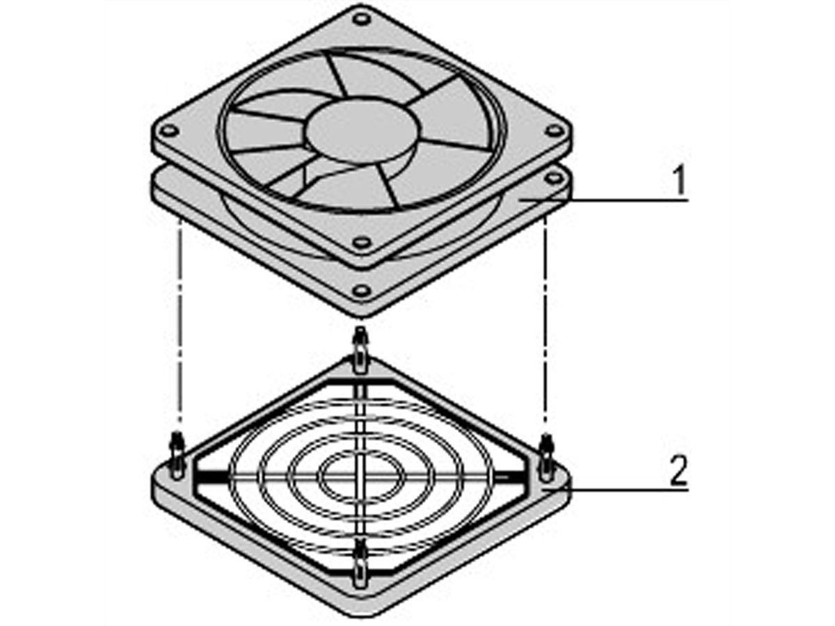 SCHROFF Ventilator voor ventilatorkap, hoogte 25 mm