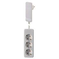BACHMANN SmartPlug flat plug, with 3x socket strip with earthing contact, white, 1.6 m