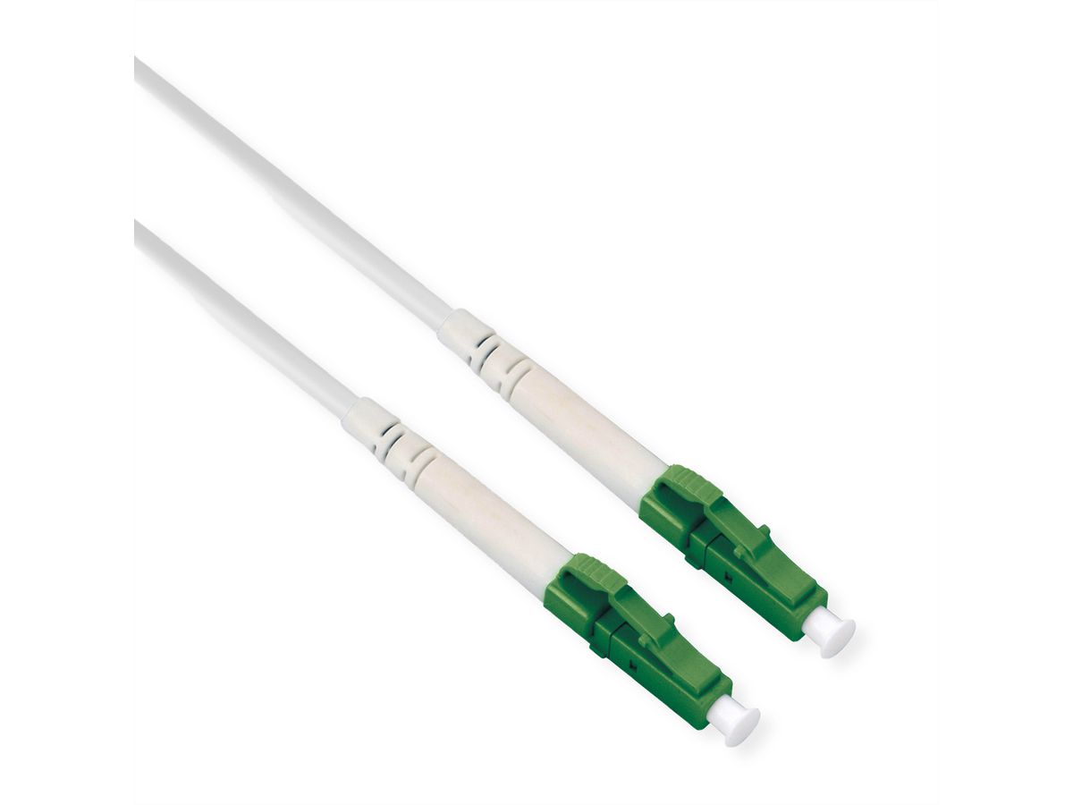 ROLINE Fibre Optic Jumper Cable 9/125µm, OS2, LC/LC, APC, simplex, LSOH, armoured, white, 2 m