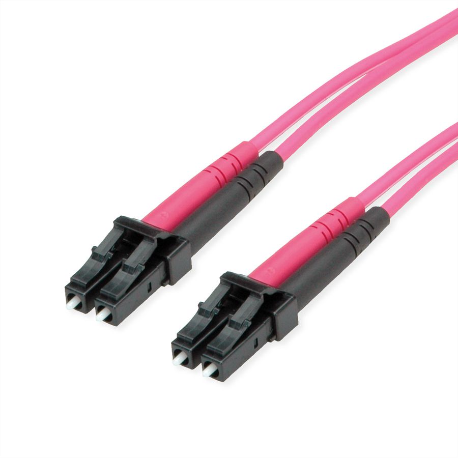 Glasvezel patchkabel TELEGÄRTNER 2x G50/125 OM4, 1x LC Duplex - 1x LC Duplex, violet, 10 m