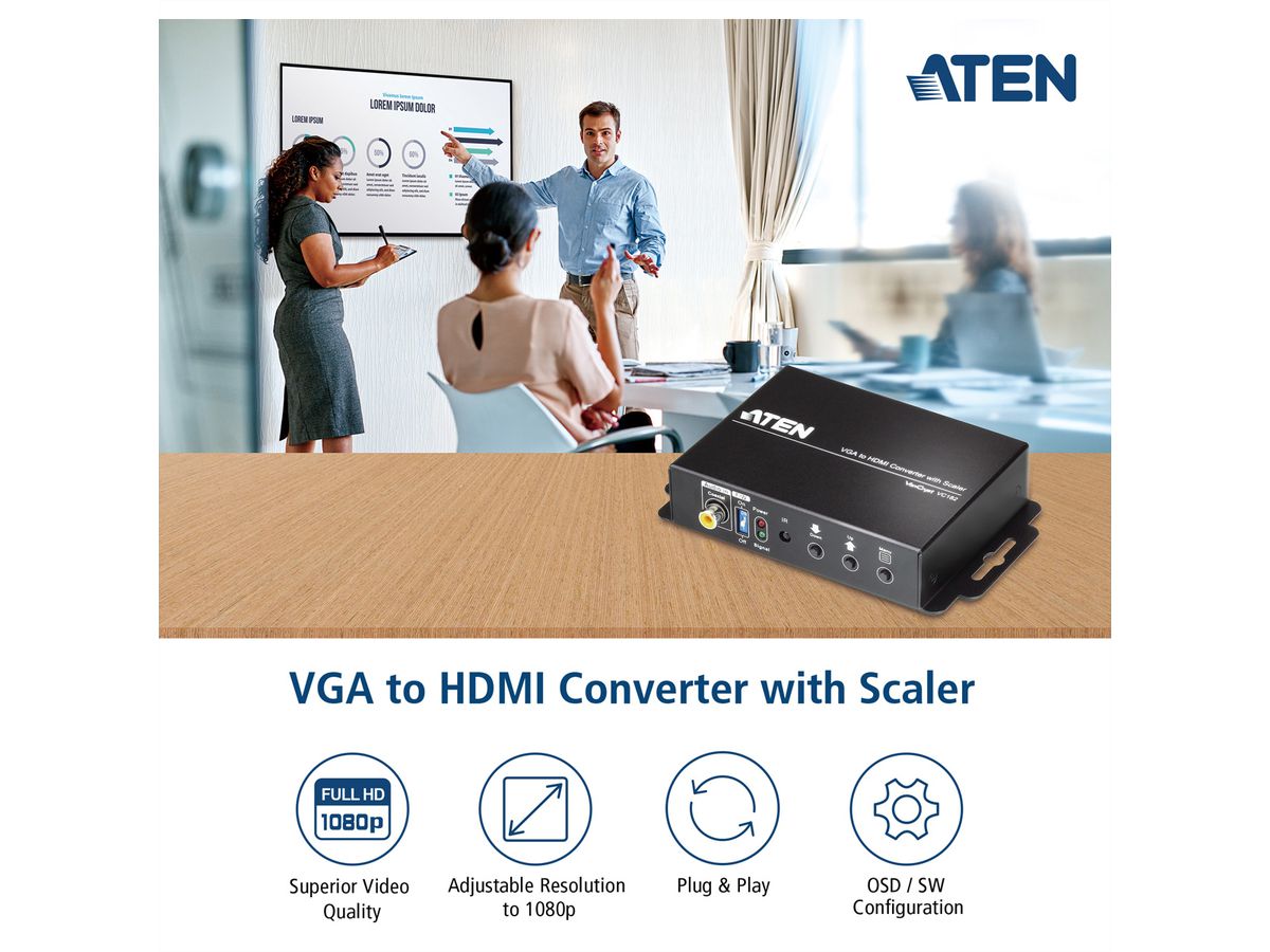 ATEN VC182 VGA naar HDMI converter met schaalfunctie
