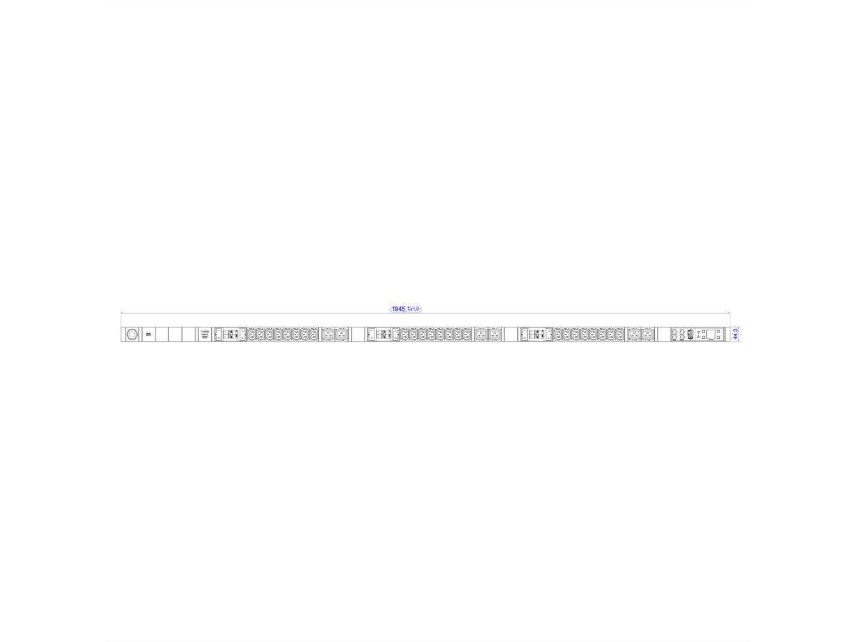 BACHMANN BN7500 3xRCM 24xC13 6xC19 6xLS, Meting per fase 5G4 CEE3x32A Lan Switching.p.D.
