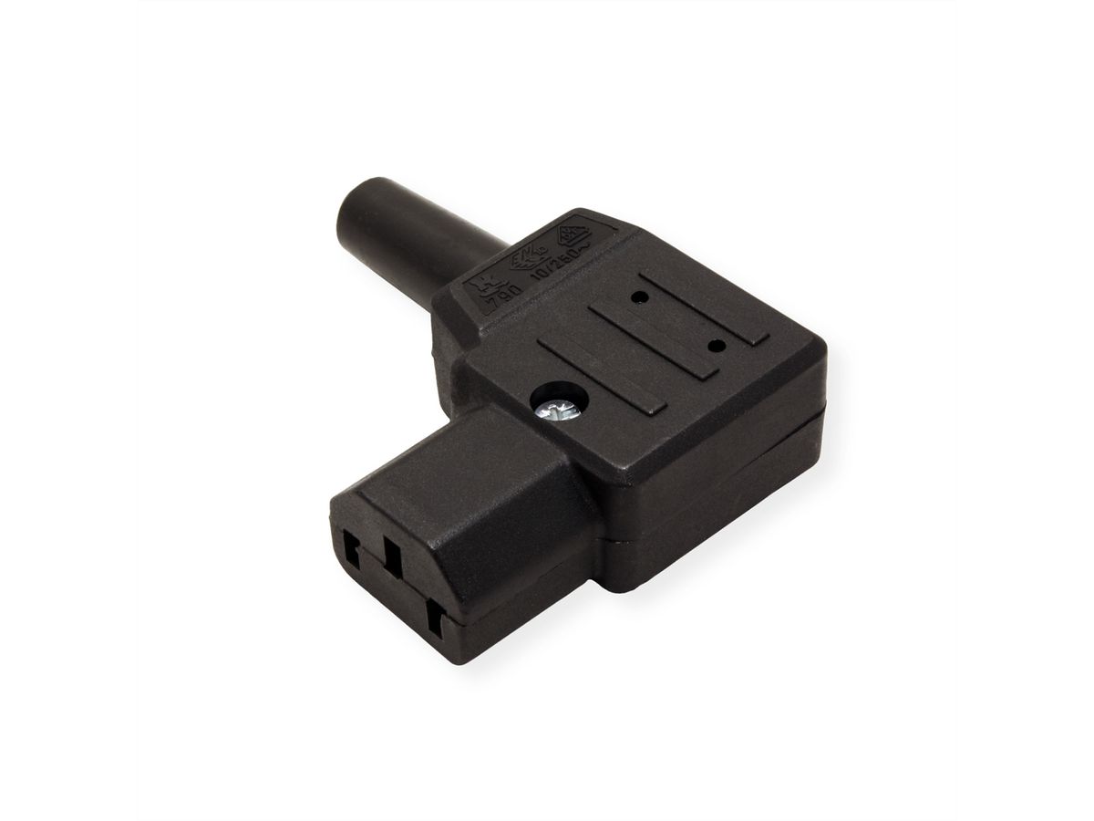 BACHMANN IEC320 C13 right-angled socket 10A/250VAC, screw connection, black