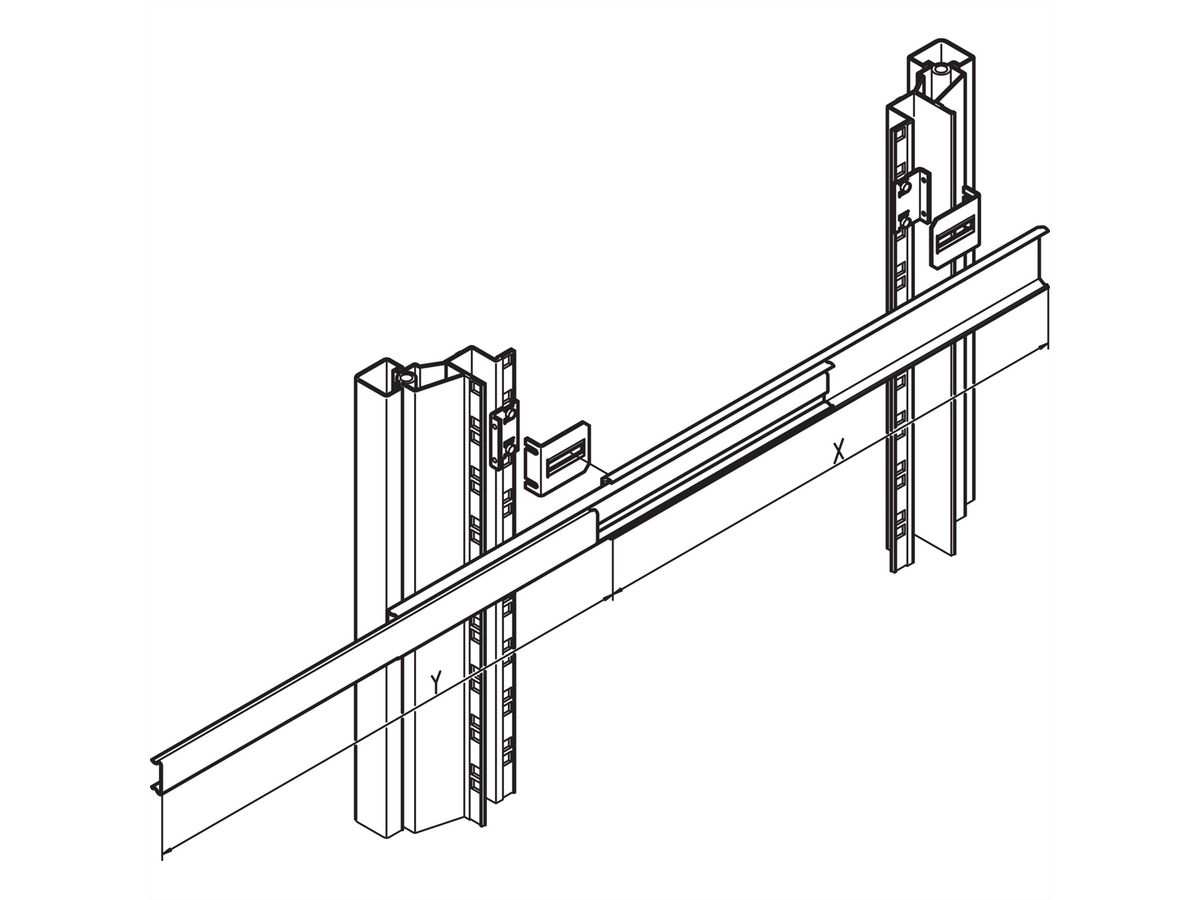 SCHROFF Bevestigingsset voor telescopische geleider, smal, Varistar