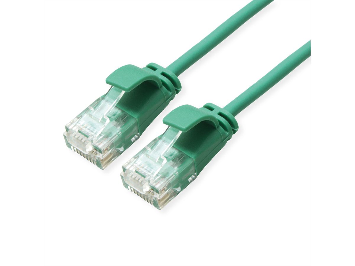 ROLINE UTP Data Center Patchkabel Cat.6A (Class EA), LSOH, extra dun, groen, 0,3 m