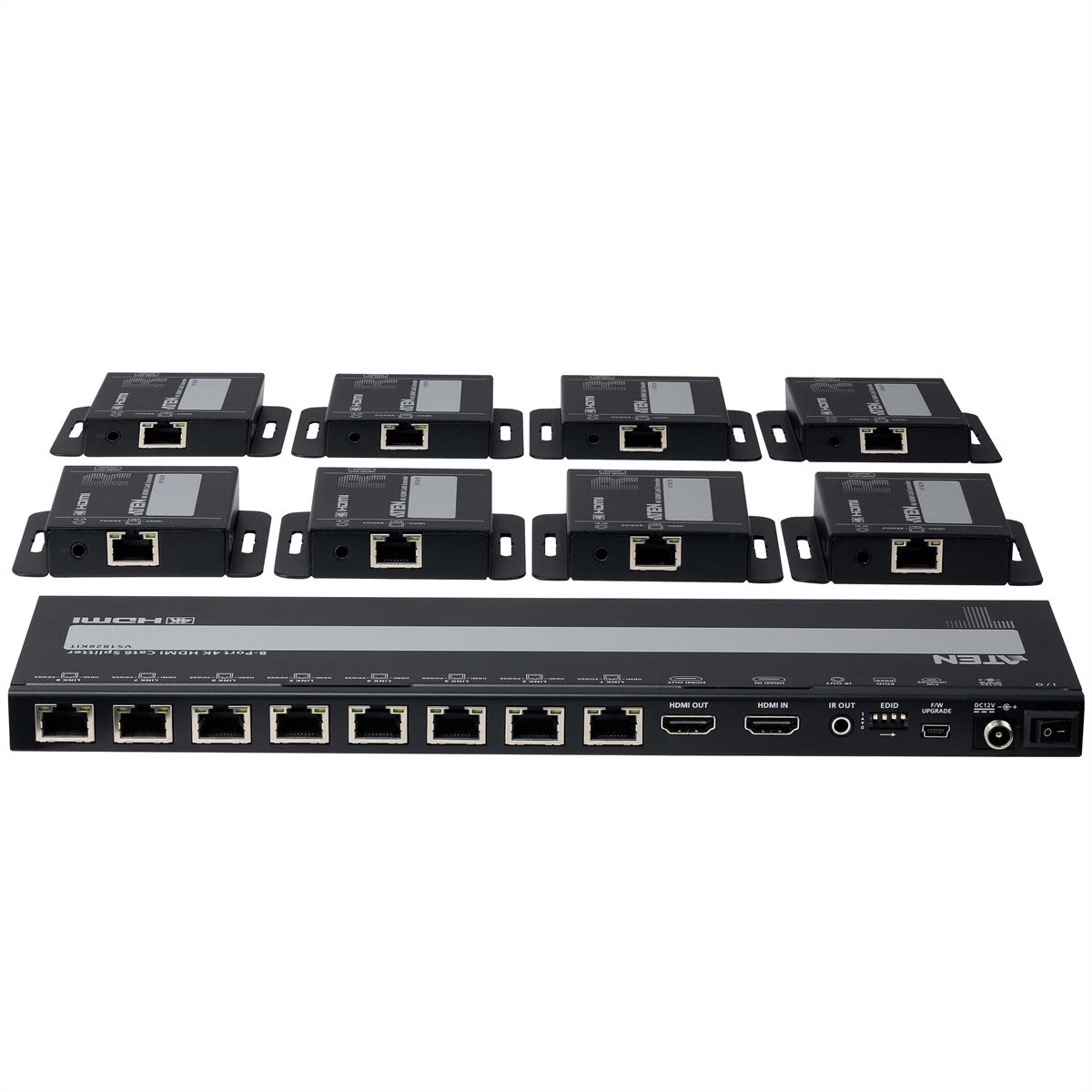 ATEN VS1828KIT 8-poorts 4K HDMI Cat6-splitter met 8 ontvangers