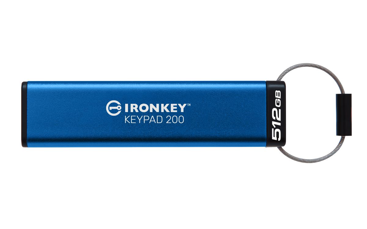 Kingston Technology IronKey 512GB Keypad 200, FIPS 140-3 Lvl 3 (aangevraagd) AES-256 versleuteld