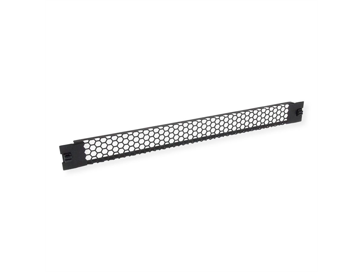 VALUE 19" Perforated Ventilation Mesh Panel, Snap-in, 1U, Metal, black