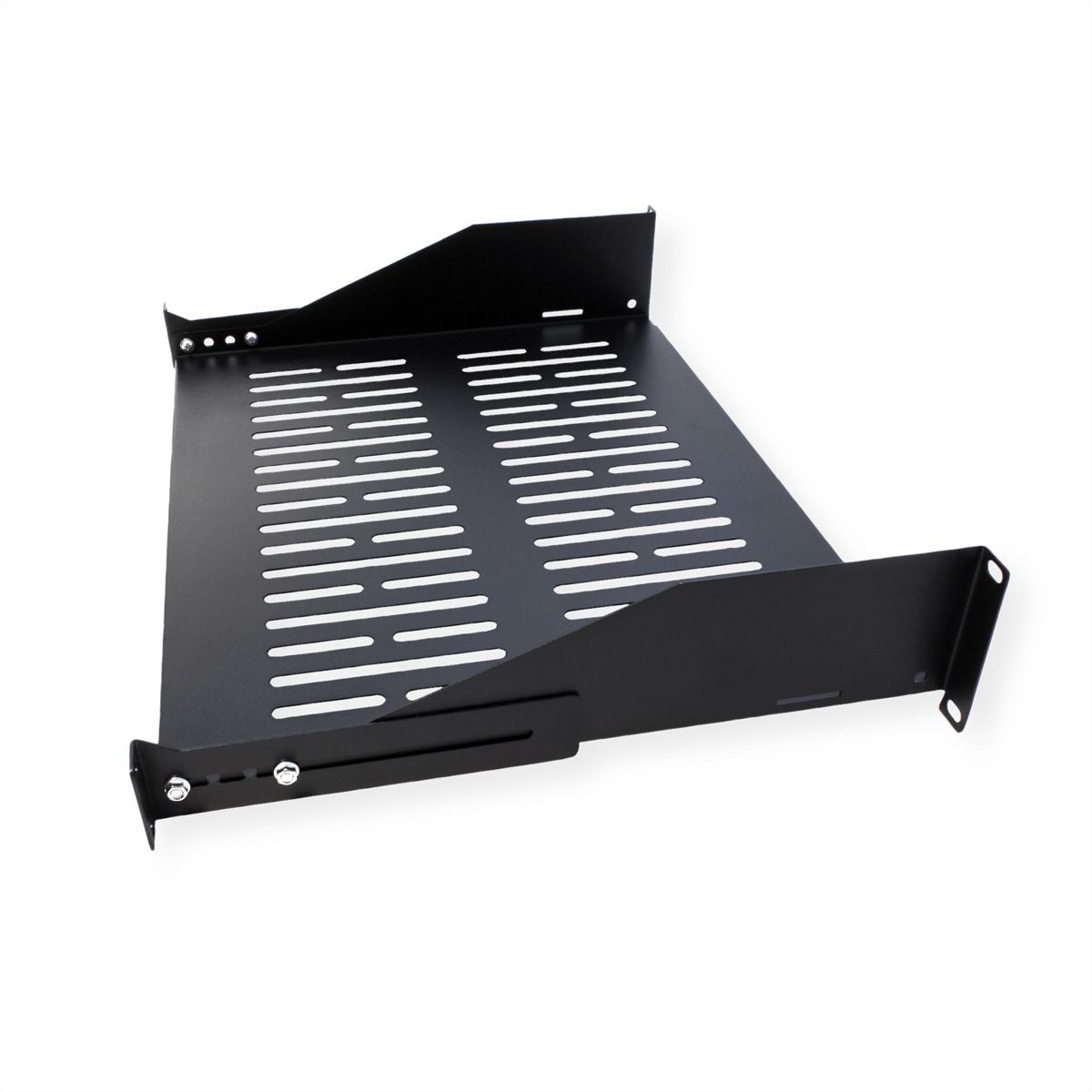 VALUE 19"-Fixed Shelf, 485 x 350mm, 2U, max. 25kg, black