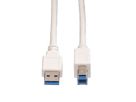 VALUE USB 3.2 Gen 1 kabel, type A-B, wit, 0,8 m