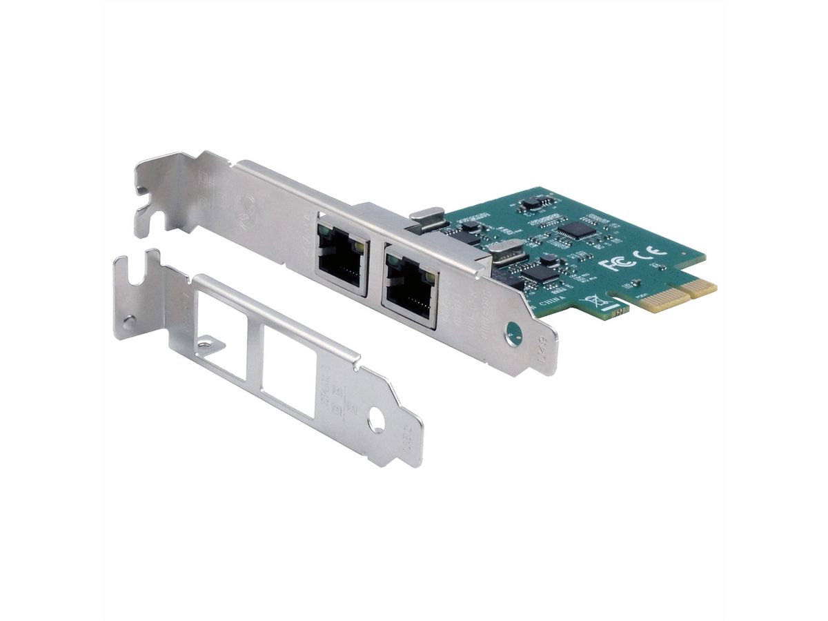 EXSYS EX-60102 2-Port 1Gigabit PCIe Netzwerkkarte