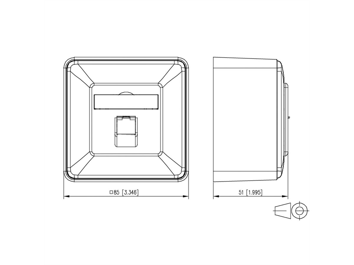 METZ CONNECT E-DAT C6A IDC Dose, 1 Port, AP, reinweiß