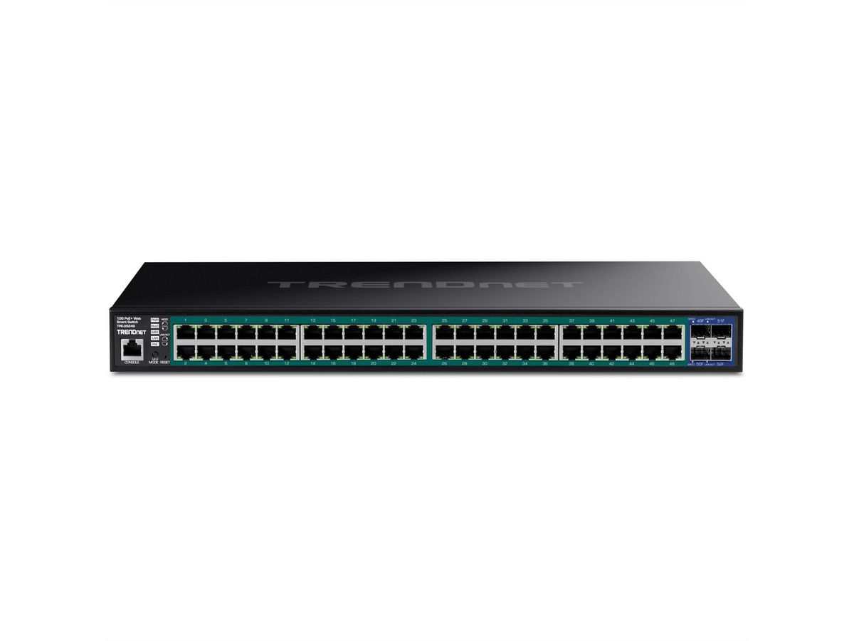 TRENDnet TPE-3524S 52 Port PoE+ Switch, Gigabit Web Smart mit 10G SFP+ Slots