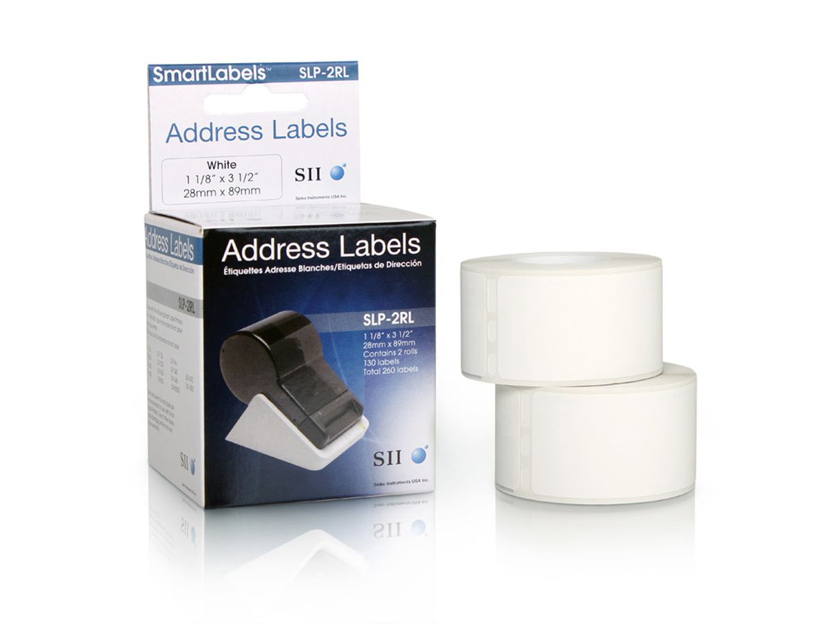 SEIKO adresetiketten (wit), SLP-2RL, 2x 130 st.