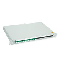 TELEGÄRTNER BASIS V LWL-Panel mit Kupplungen & Pigtails, 12x LC Duplex, grün, OS2 APC