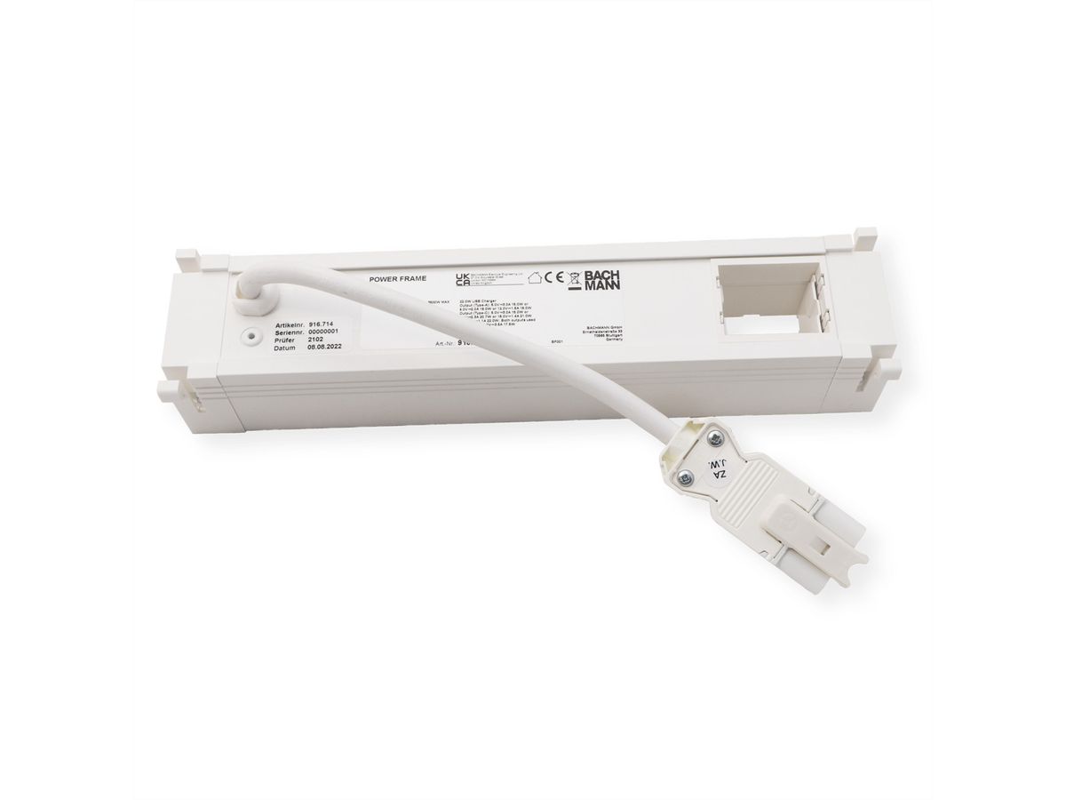 BACHMANN POWER FRAME 2xUTE 1xCM 1xUSB A/C 22W 0.2m GST18