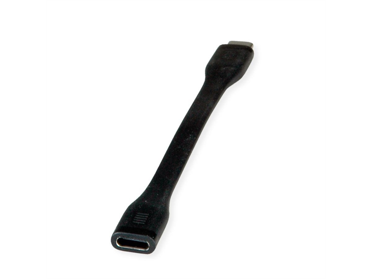 ROLINE USB4 Gen3x2 Cable, PD (Power Delivery) 20V5A, with Emark, C-C, M/F, black, 11.5 cm