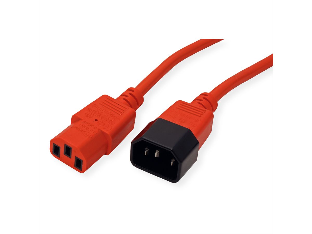 ROLINE Monitor Power Cable, IEC 320 C14 - C13, red, 3 m