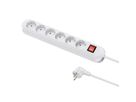 BACHMANN SMART stekkerdoos 6x geaard contact, met schakelaar, wit, 3 m
