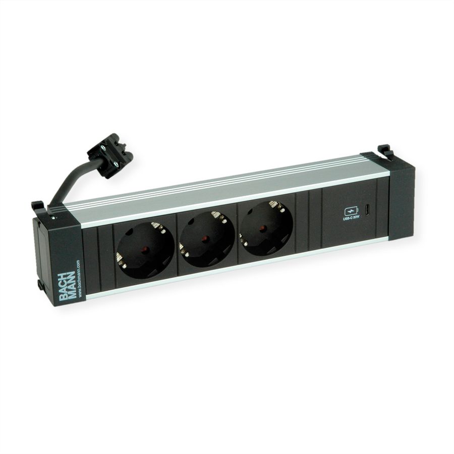 BACHMANN POWER FRAME M 3xCEE7/3, 1xUSB C 30W 0.2m GST18