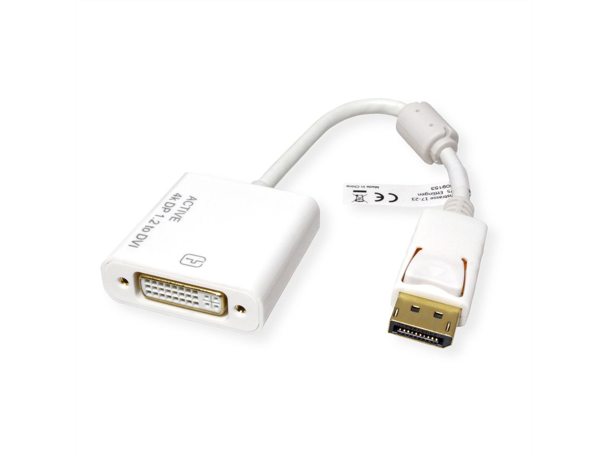 ROLINE 4K DisplayPort - DVI Adapter, DP Male-DVI Female