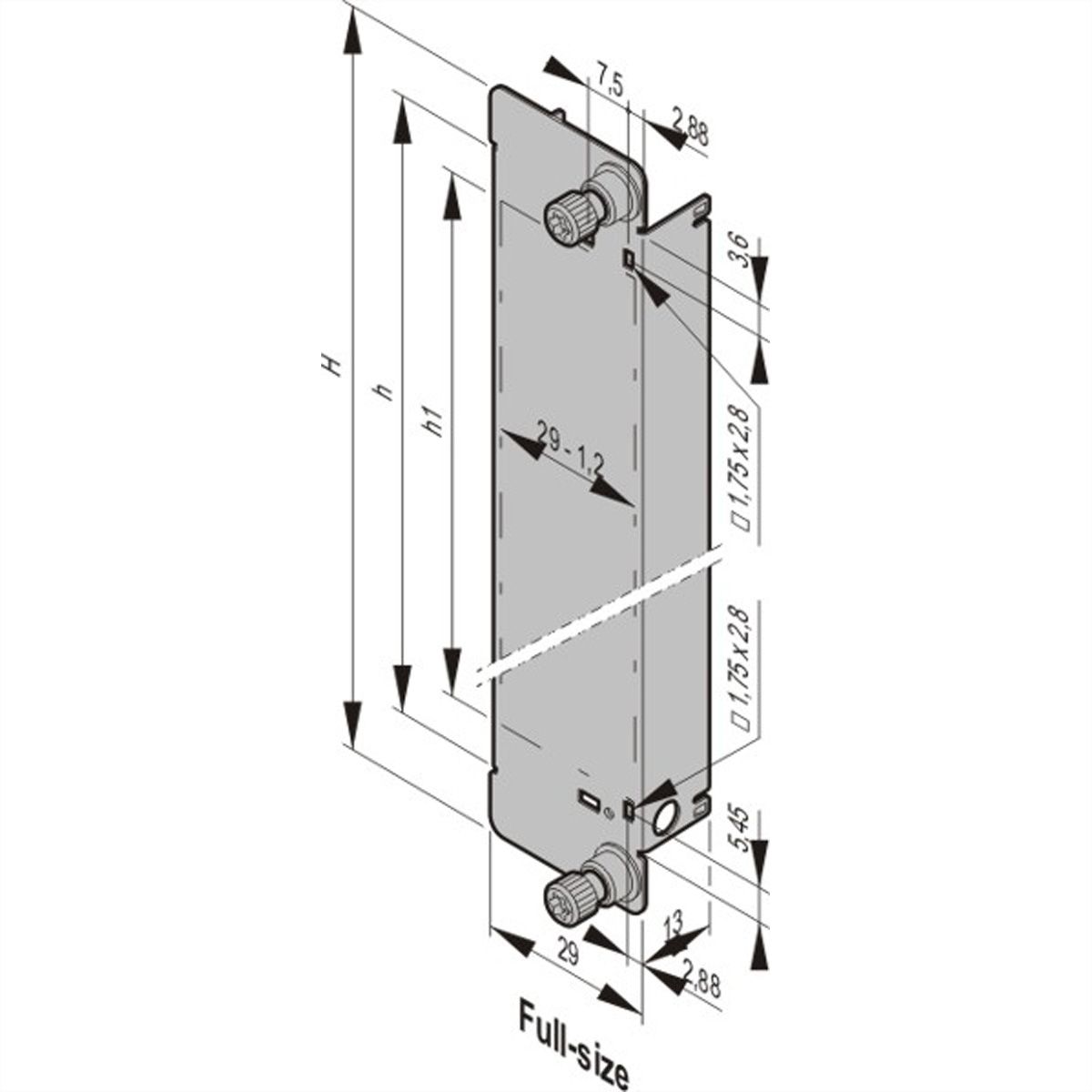 SCHROFF AMC Module With Pull Handle, MTCA.4, Double Full-Size, Stainless Steel