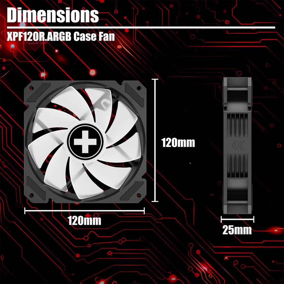 XILENCE Performance A+ REVERSE XF065, 120mm ARGB LED Lüfter schwarz