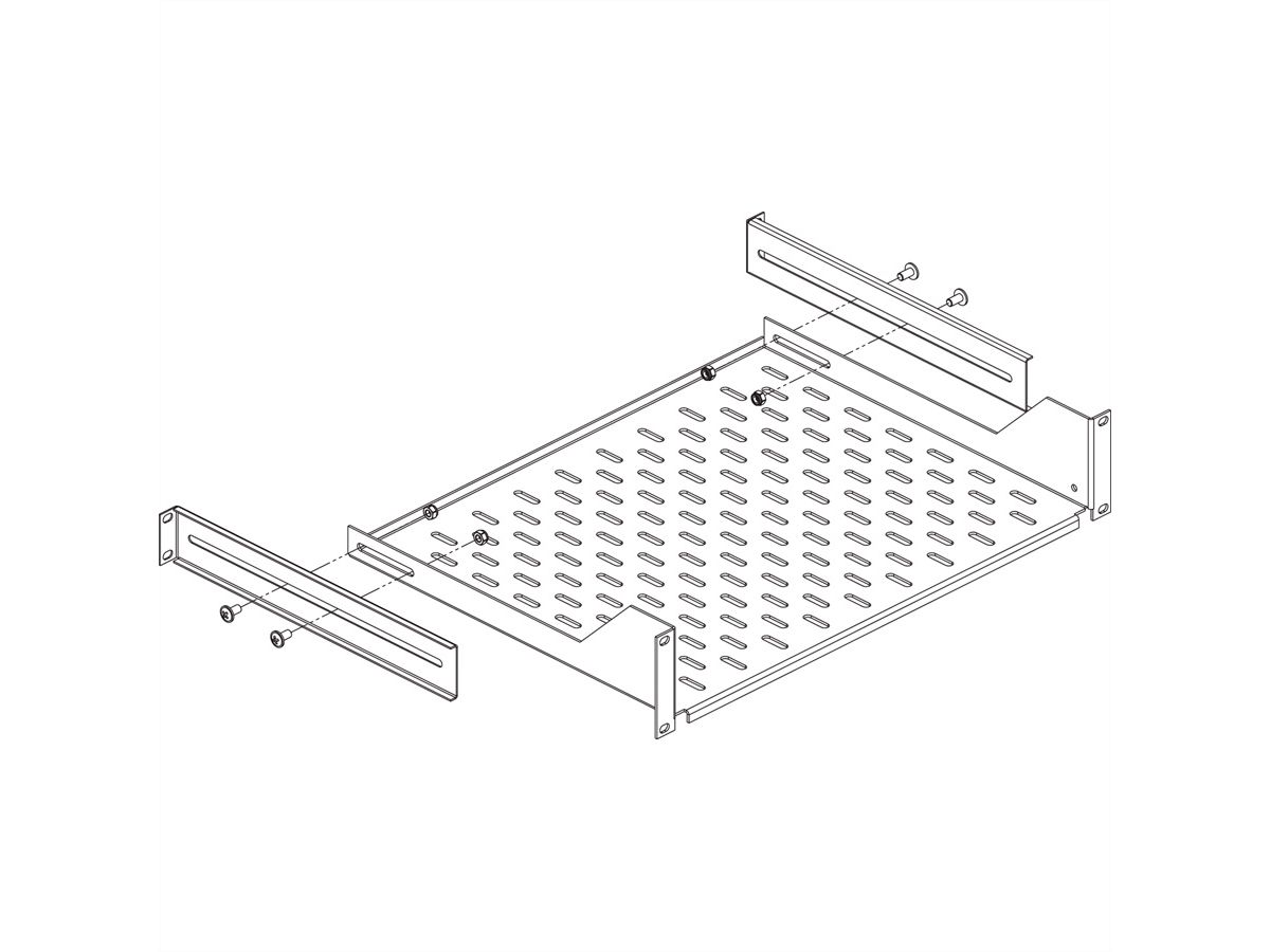 CONTEG Steunen voor een 19"-Legplank, vast, lengte 298 mm