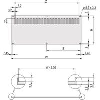 SCHROFF achterpaneel voor RatiopacPRO/PropacPRO, geperforeerd, retrofit-afscherming, textiel, 2 HE, 42 PK