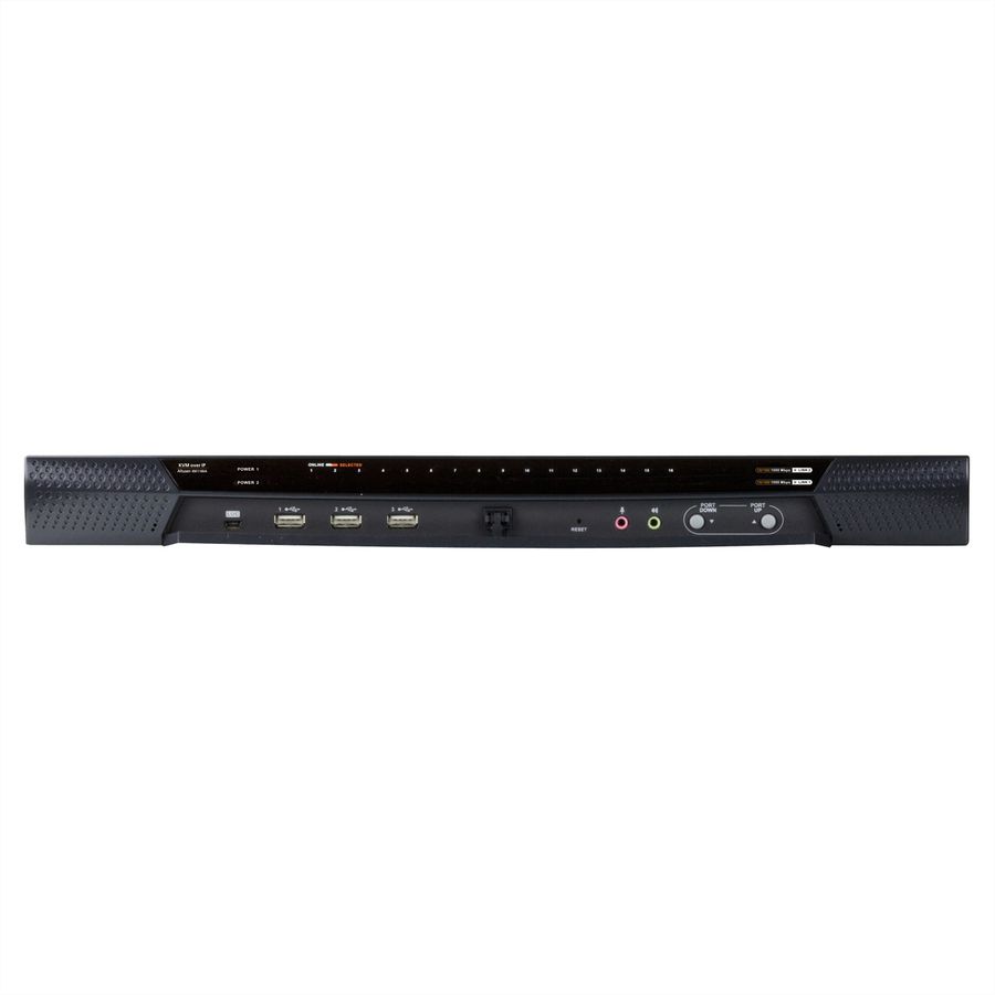 ATEN KN1116VA KVM over IP switch, 16 poorts, 2 bussystemen, voor cat.5e/6, met geluidsoverdracht en virtuele gegevensdragers