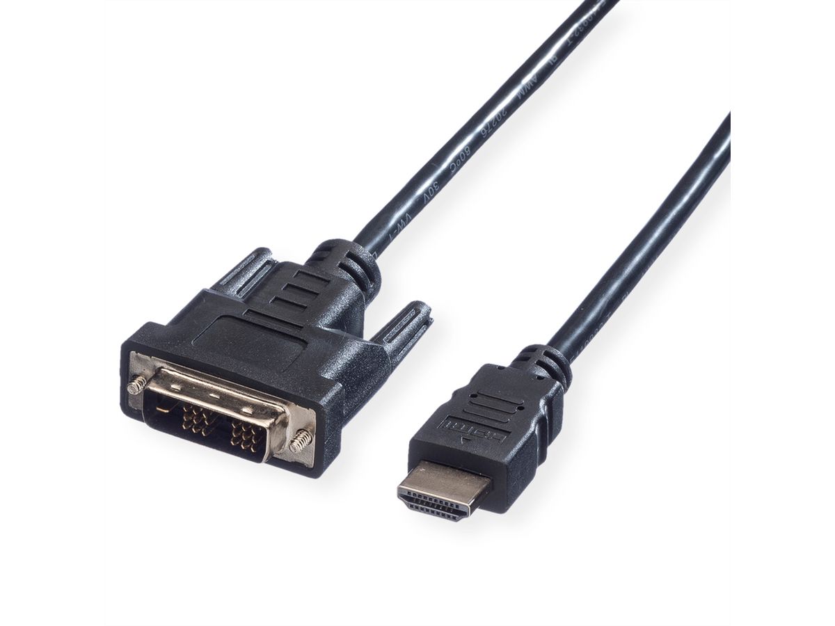 VALUE Monitorkabel DVI (18+1) / HDMI M/M, zwart, 1 m