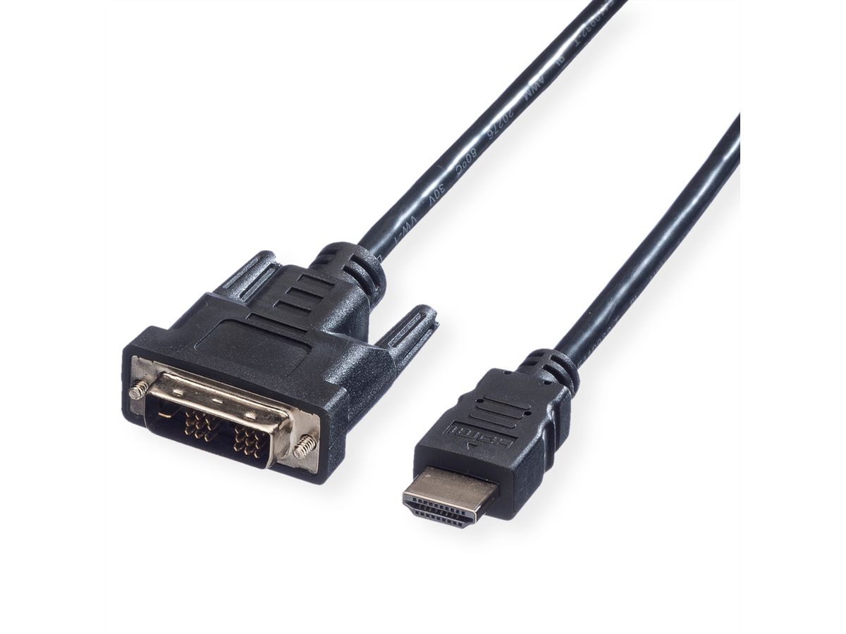 VALUE monitorkabel DVI (18+1) / HDMI M/M, zwart, 10 m