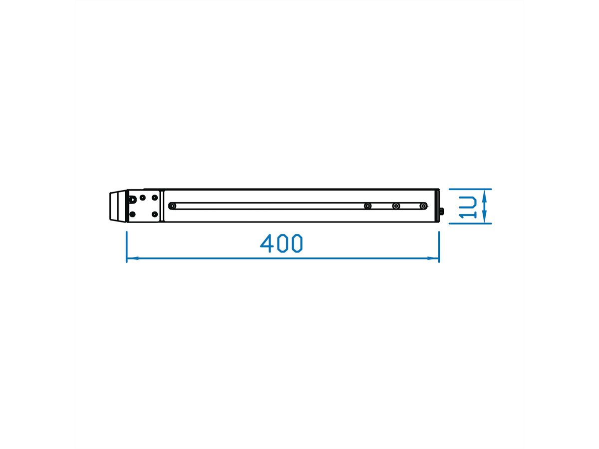 KEYBOARD DRAWER 1U UK RAL9005 EXT SLIDE