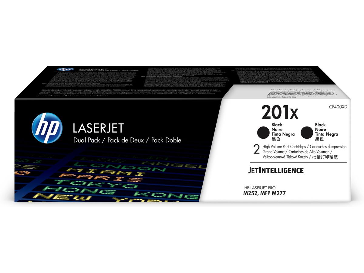 HP 201X originele high-capacity zwarte LaserJet tonercartridges, 2-pack