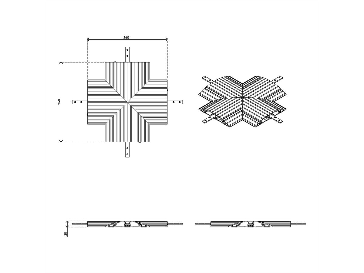 DATAFLEX Addit cable protector, cross-connection 472, silver