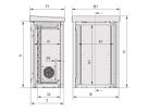 SCHROFF Outdoor Unibody VENT kast met enkele deur, 1100H 20 HE, 700W 500D