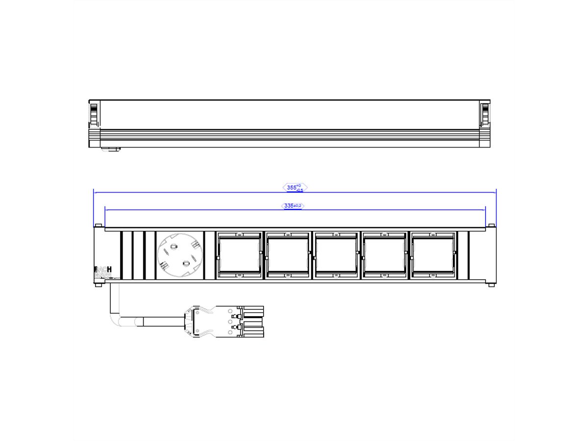 BACHMANN CONI Groot 1x Geaard stopcontact 5x ABD