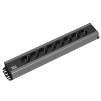 BACHMANN handyman socket strip 8x earthing contact, 19-inch rack compatible, 2 m