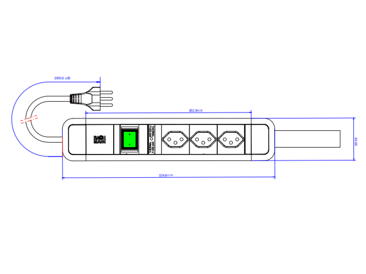 BACHMANN PRIMO 2 3xCH T13 1xswitch with loop 2.0m CH T12