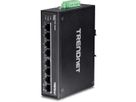 TRENDnet TI-PG80 8-poorts Geharde Industriële Gigabit PoE+ DIN-Rail Switch