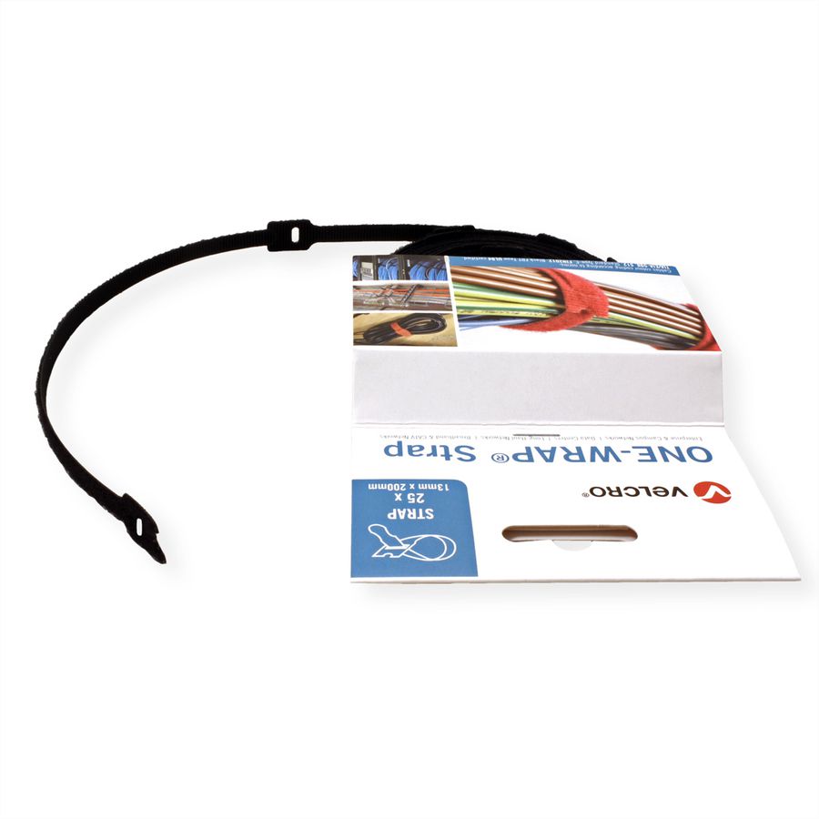 VELCRO® One Wrap® Bindband 13mm x 200mm, 25 stuks, vlamvertragend, zwart