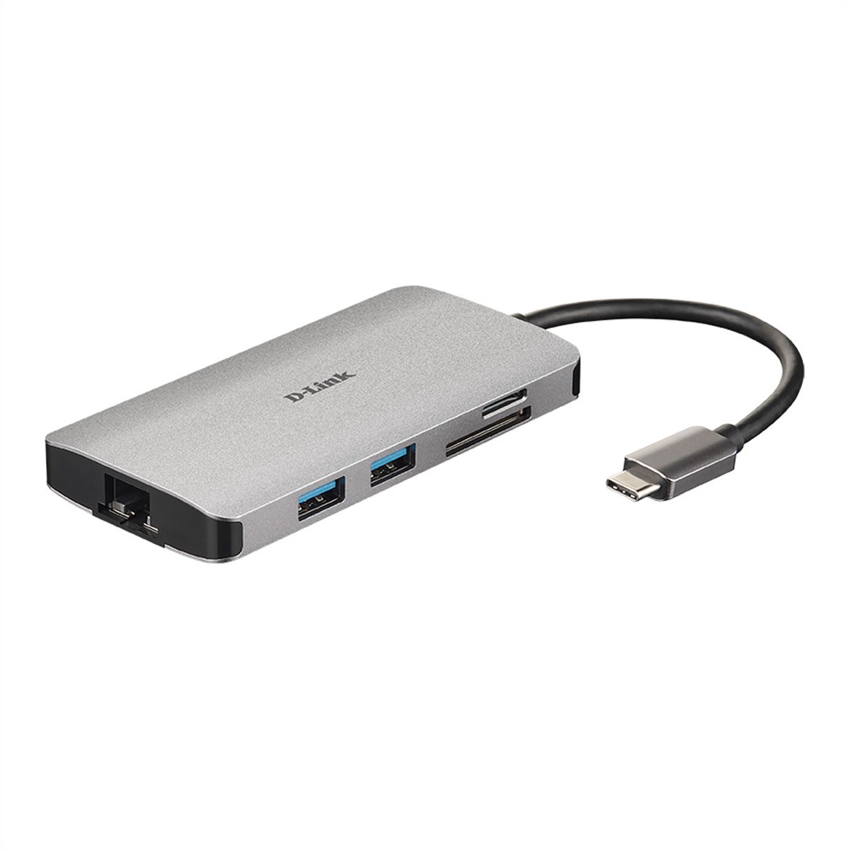 D-Link DUB-M810 USB-C 8-poorts USB 3.0 Hub HDMI, Ethernet, kaartlezer, voeding
