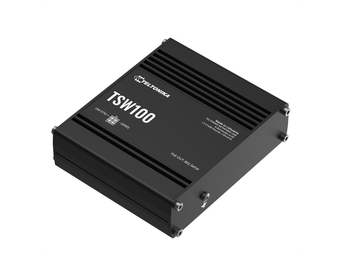 TELTONIKA TSW100 Industriële switch Unmanaged PoE+ Gigabit