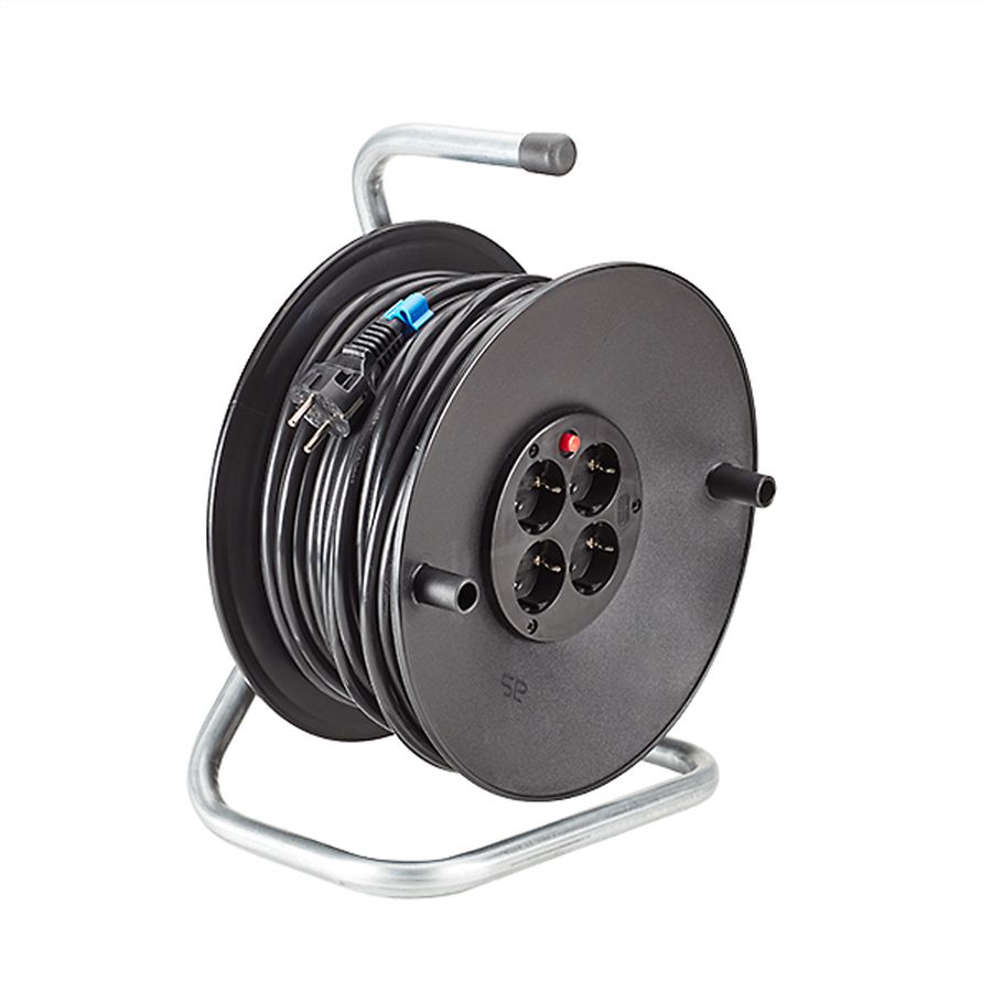 BACHMANN protective contact retractable cable reel 4gang 230VAC, 50 m