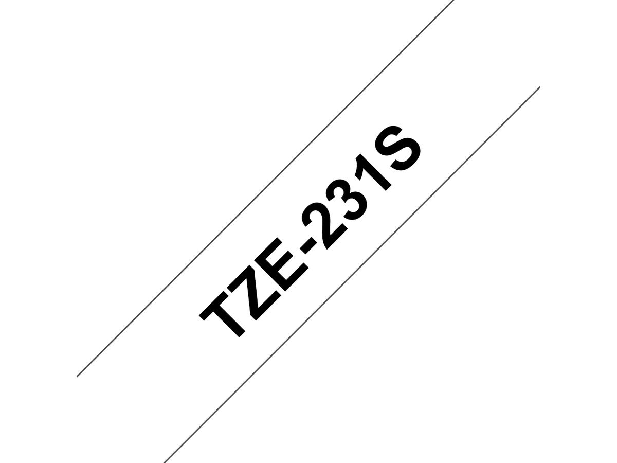 Brother TZE231S labelprinter-tape Zwart op wit TZe