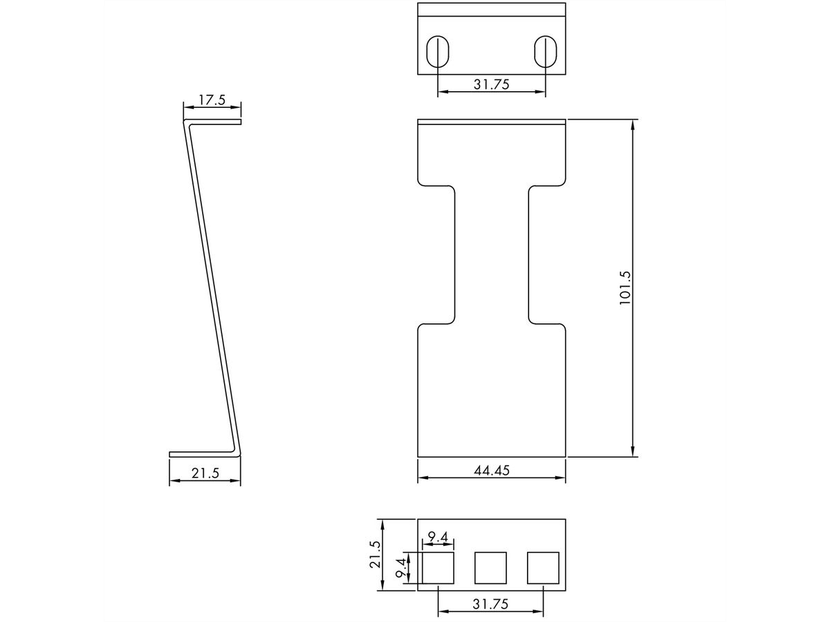 VALUE Server rek diepte uitbreiding 1U, metaal, 101,5mm, 1HE