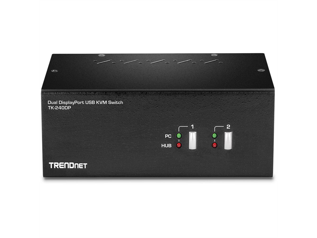 TRENDnet TK-240DP DisplayPort KVM Switch, 2-Port Dual Monitor