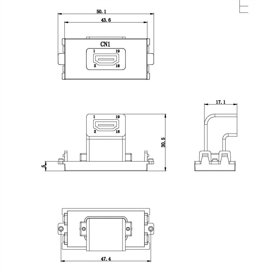 VALUE A/V Aansluit Systeem, HDMI Module (1x HDMI Female)